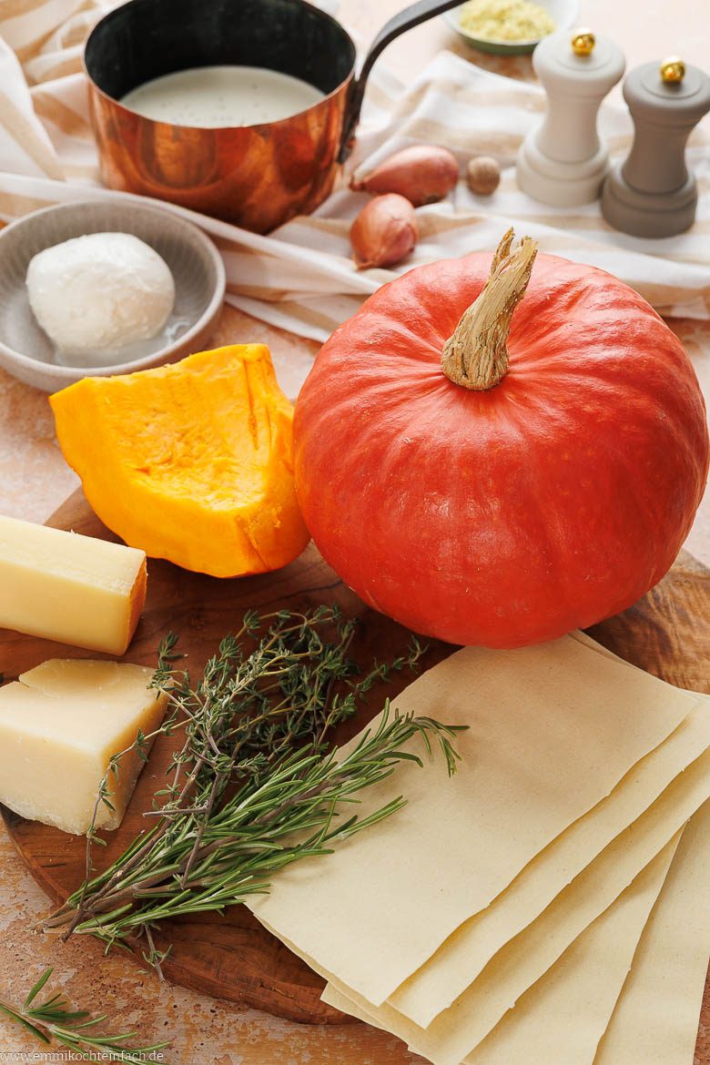 Zutaten f&uuml;r K&uuml;rbislasagne