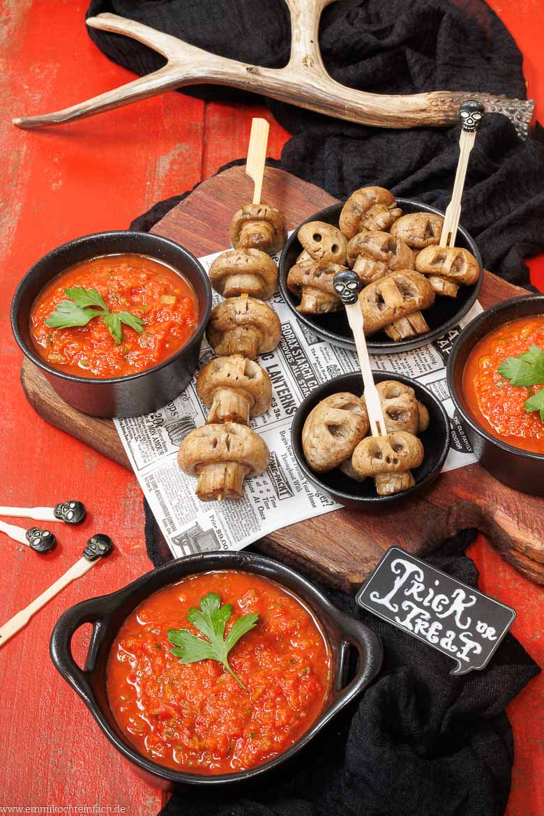 Zutaten f&uuml;r Halloween-Champignons