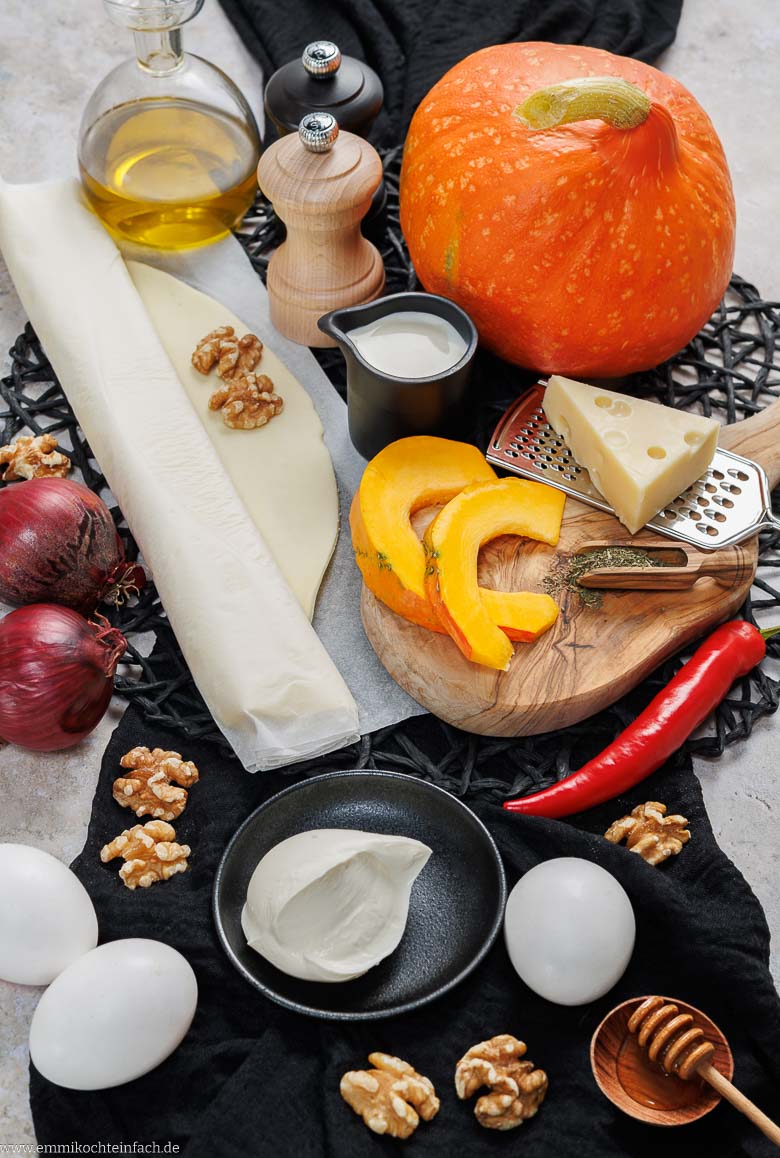 Zutaten f&uuml;r Halloween-Quiche